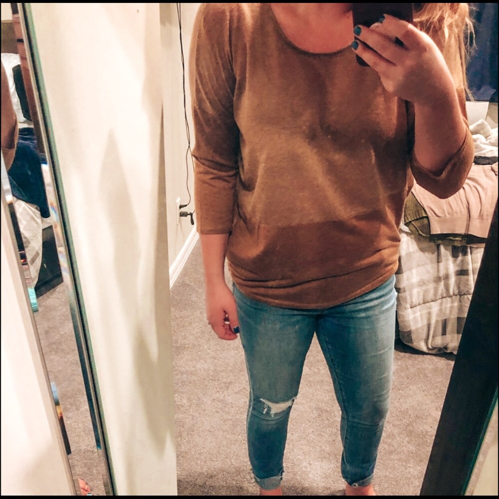 Brown two toned sweater